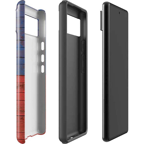 Haiti Flag Dark Wood Google Pixel 6 Case